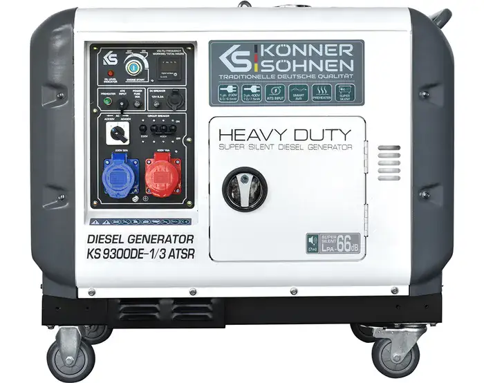 גנרטור דיזל מושתק חד פאזי ותלת פאזי 7500W מבית Könner & Söhnen גרמניה