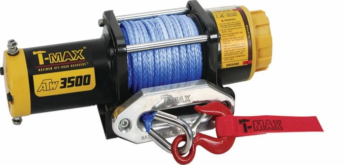 כננת משיכה 3500LBS 12V T-MAX חבל סינטטי לטרקטורון