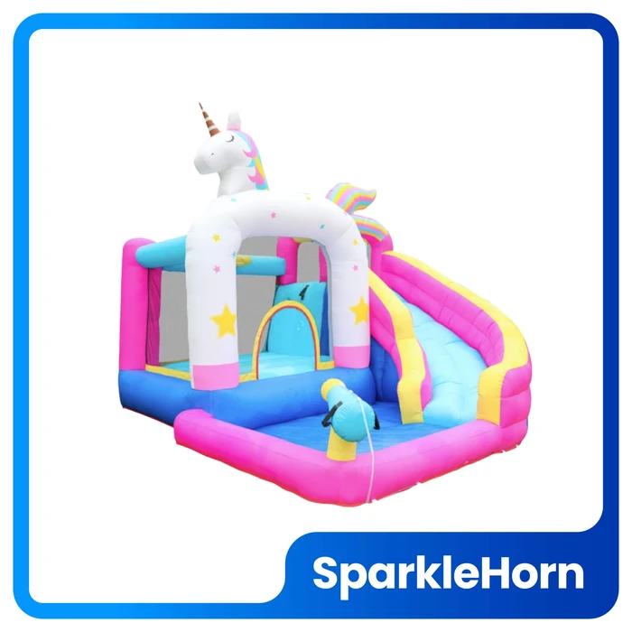 מתקן קפיצה מתנפח עם מגלשה חד קרן דגם ED1150