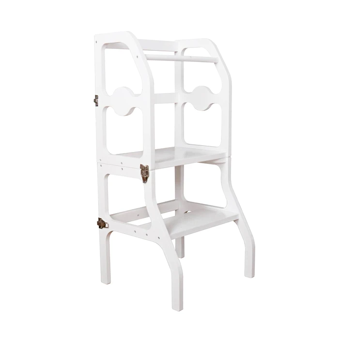 מגדל למידה מודולרי מעץ צבע לבן