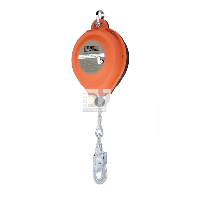 בולם נפילה כבל פלדה נסוג (יויו) 10 מ' קרבינה מסתובבת EN360 מבית ROHER