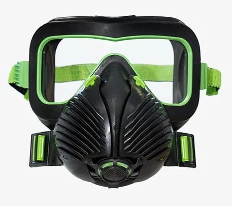 STEALTH AIR+VIS - מסכת חצי פנים מקצועית P3 כולל משקפי מגן