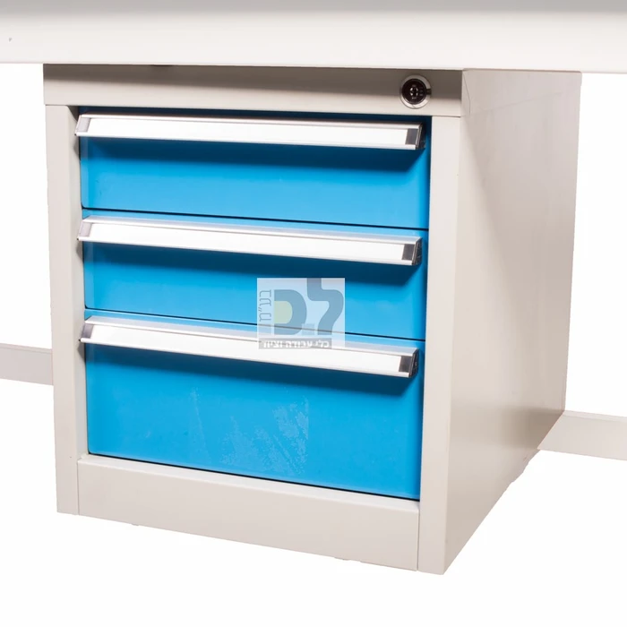 יחידת מגירות לשולחן עבודה - מתכת 3 מגירות ROHER