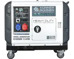 גנרטור דיזל מושתק חד פאזי ותלת פאזי 7500W מבית Könner & Söhnen גרמניה