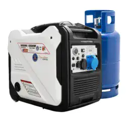 גנרטור מושתק אינוורטר מנוע בנזין משולב גז חד פאזי 5500W מבית PowerForge