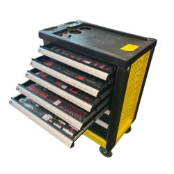 עגלת כלים 7 מגירות צהוב / שחור ROHER מזוודת 253 כלים +120 זוגות כפפות מוסכים כתום שחור KAUFFE