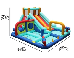 מתקן קפיצה מתנפח עם 2 מגלשות דגם ED10701