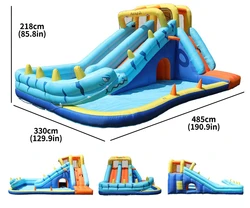 מתקן קפיצה מתנפח ענק עם 2 מגלשות דגם ED1056W