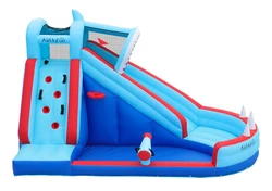 מתקן קפיצה מתנפח מגלשה קיר טיפוס ותותח מים דגם ED910E