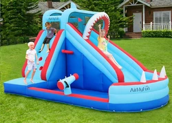 מתקן קפיצה מתנפח מגלשה קיר טיפוס ותותח מים דגם ED910E