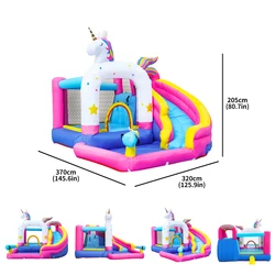 מתקן קפיצה מתנפח עם מגלשה חד קרן דגם ED1150