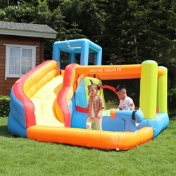 מתקן קפיצה מתנפח עם מגלשה ותותח מים דגם ED1900