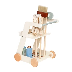 עגלת ניקיון מעץ לילדים