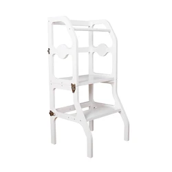 מגדל למידה מודולרי מעץ צבע לבן