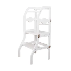 מגדל למידה מודולרי מעץ צבע לבן