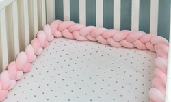 נחשוש צמה למיטת תינוק 4.00 מטר צבע ורוד בייבי