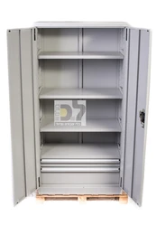 ארון כלים 2 דלתות +2 מגירות פנימיות אפור 1800X450X900 מ"מ - ROHER TOOLS