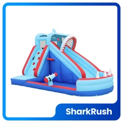 מתקן קפיצה מתנפח מגלשה קיר טיפוס ותותח מים דגם ED910E