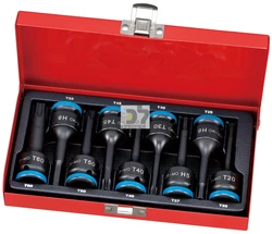 סט 9 בוקסות טורקס אימפקט דרייב "1/2 - אורך 60 מ"מ KING TOOLS