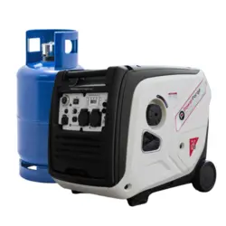 גנרטור מושתק אינוורטר מנוע בנזין משולב גז חד פאזי 4000W מבית PowerForge