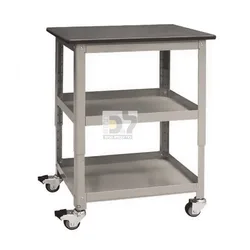 עגלת שרות מתכת עם משטח עבודה - אפור ROHER